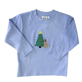 Luigi Kids Blue Lab w/ Christmas Tree Shirt
