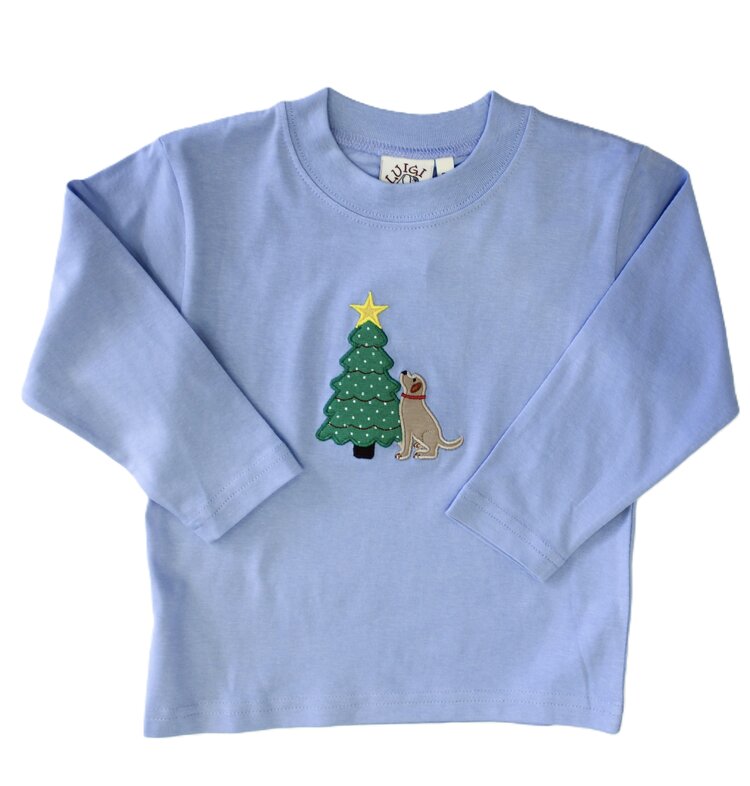 Luigi Kids Blue Lab w/ Christmas Tree Shirt