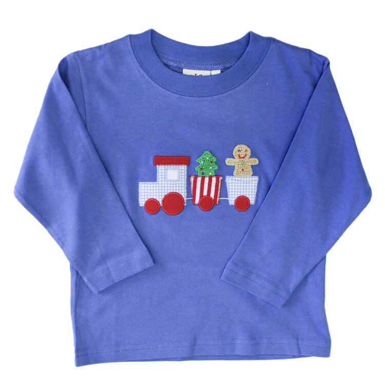 Luigi Kids Blue Christmas Train Shirt