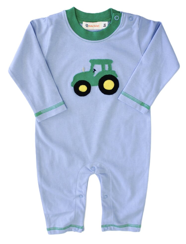 Luigi Kids Blue Tractor Romper
