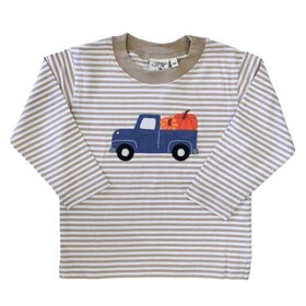 Luigi Kids Brown Stripe Pumpkin Truck Shirt