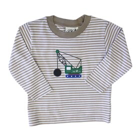 Luigi Kids Brown Stripe Crane Shirt