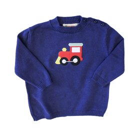Luigi Kids Navy Train Sweater