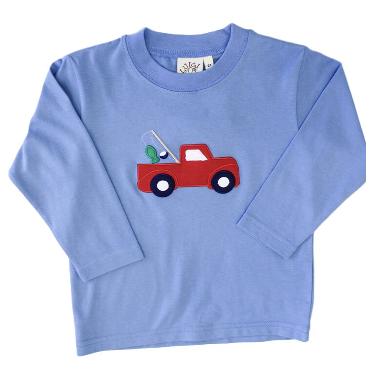 Luigi Kids Blue Truck w/ Fishing Pole Shirt