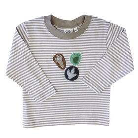 Luigi Kids Sand Stripe Dino Foot Print Shirt