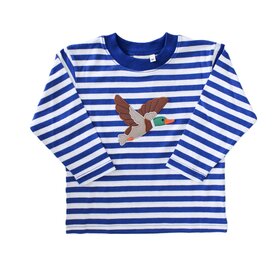 Luigi Kids Navy Stripe Flying Mallard Shirt