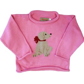 Luigi Kids Pink Lab with Bow Sweater