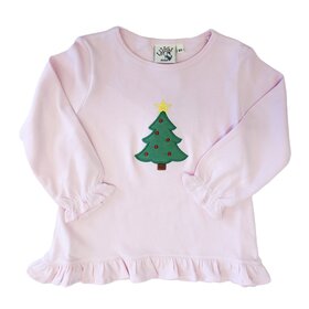 Luigi Kids Pink Christmas Tree Ruffle Swing Top