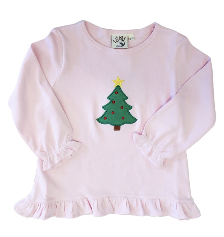 Luigi Kids Pink Christmas Tree Ruffle Swing Top