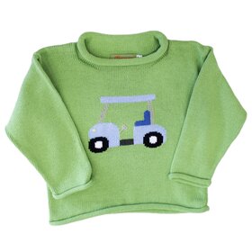 Luigi Kids Light Green Golf Cart Sweater