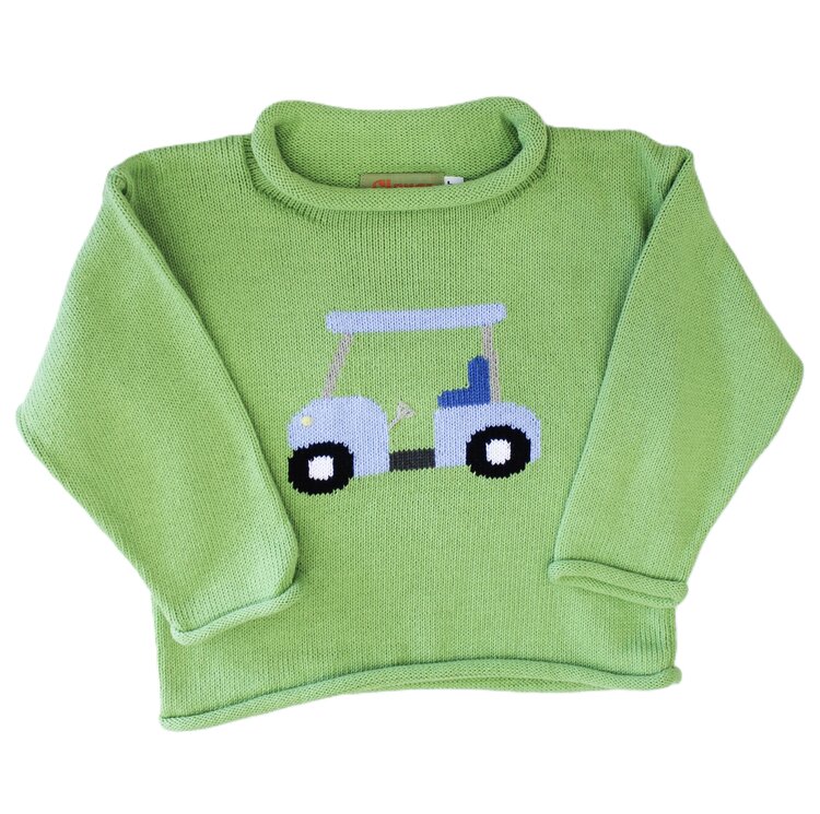 Luigi Kids Light Green Golf Cart Sweater