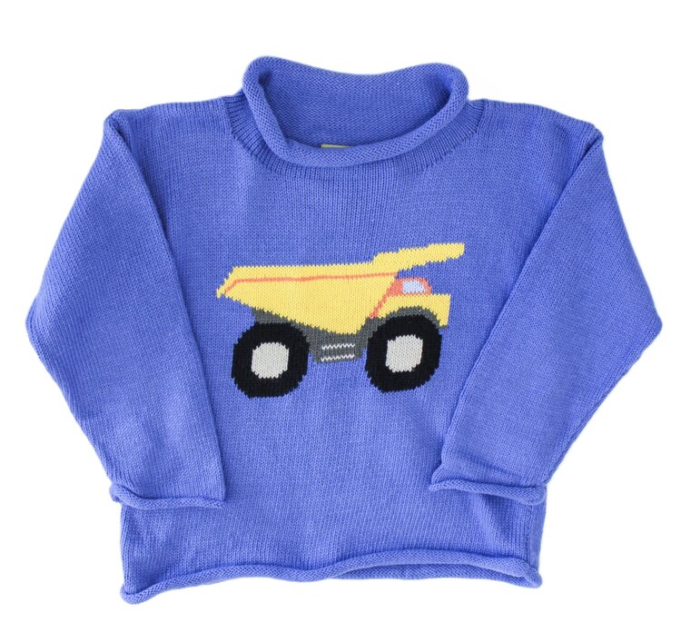 Luigi Kids Blue Dump Truck Sweater
