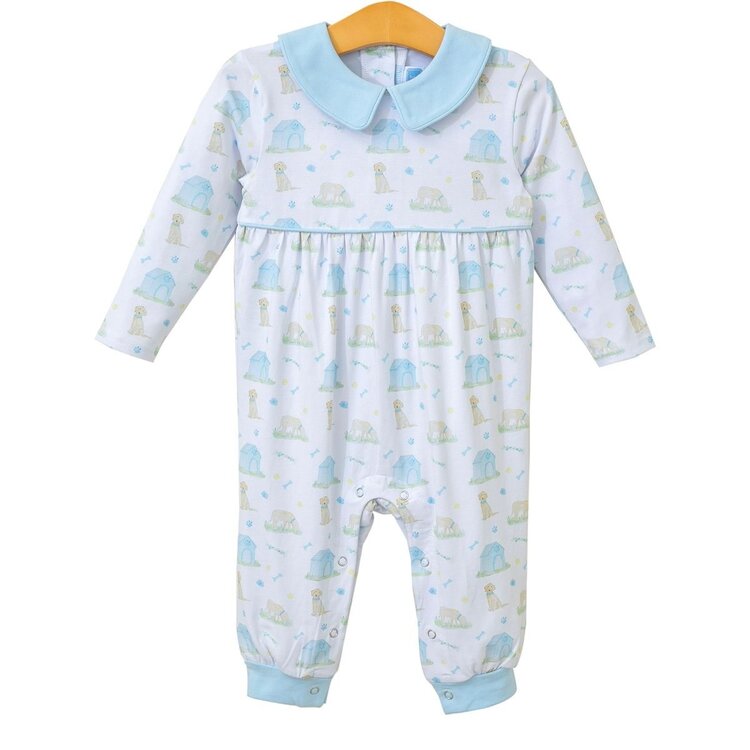 Trotter Street Kids Blue Puppy Pals Romper