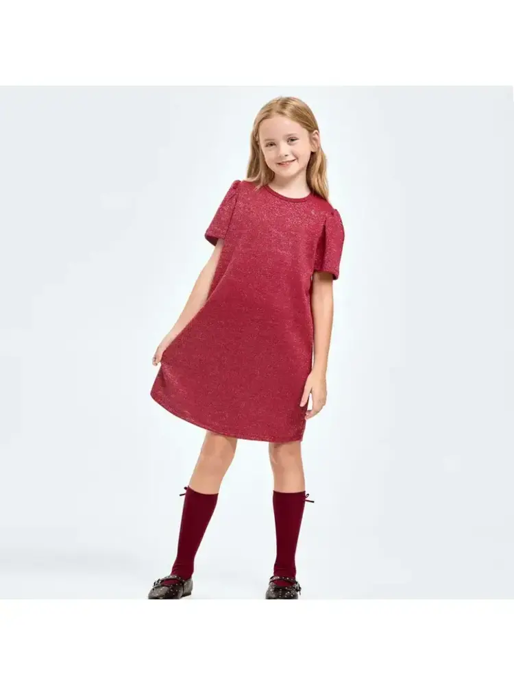 Good Girl Red/Silver Mink Lurex Dress