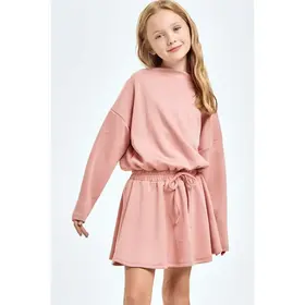 Good Girl Dusty Rose Boat Neck Dress
