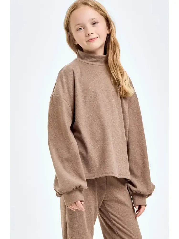 Good Girl Corduroy Brush Mock Neck Sweater