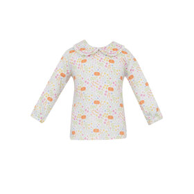Claire & Charlie Orange & Pink Pumpkin Print Blouse