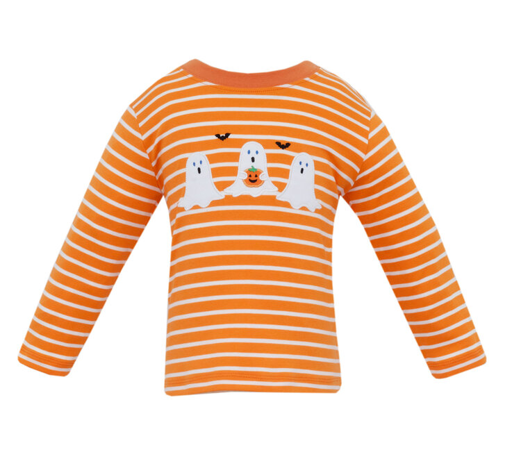 Claire & Charlie Orange Stripe Ghost Tee