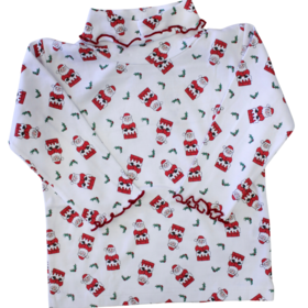 Luigi Kids Santa Lettuce Edge Turtleneck