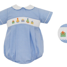 Petit Bebe Blue Smock Birthday Bubble