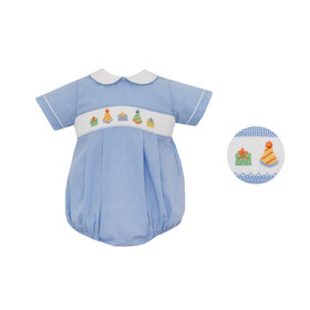 Petit Bebe Blue Smock Birthday Bubble