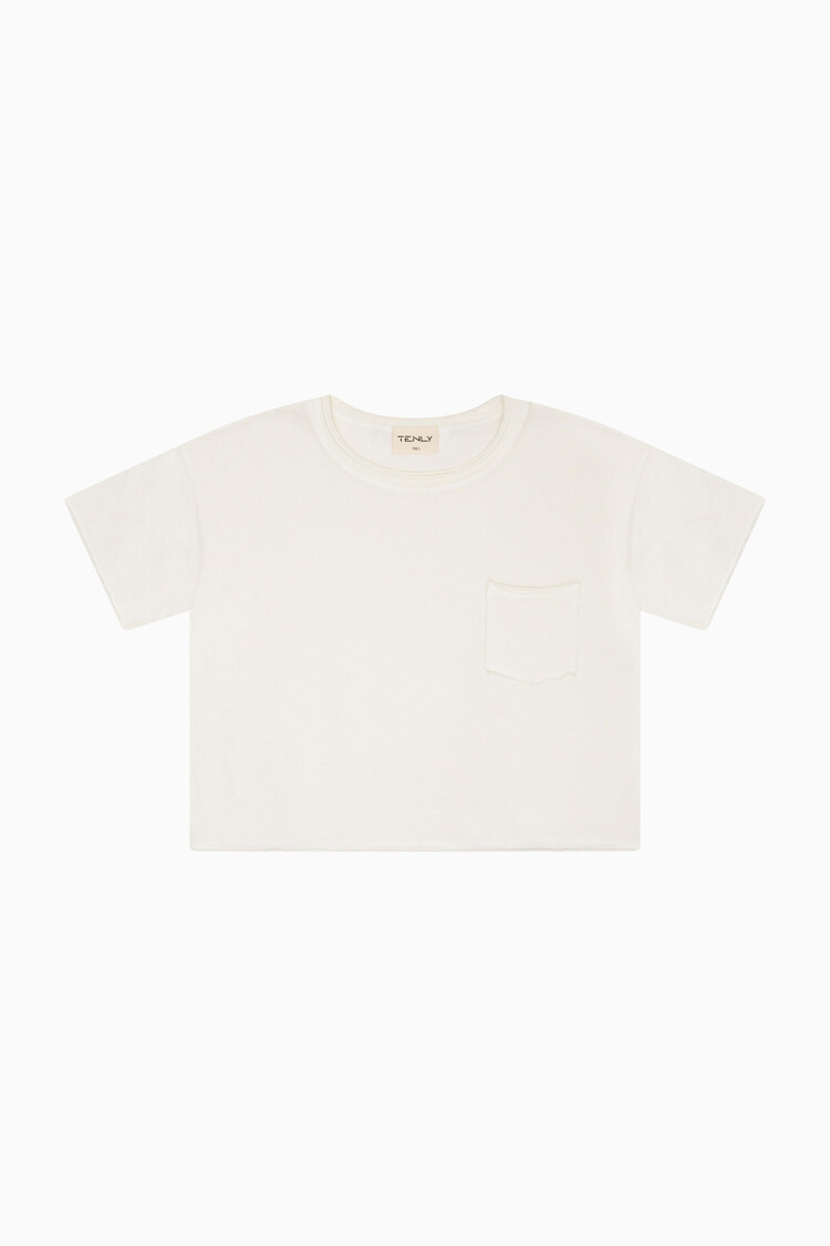 Tenly Ecru Jersey Pocket Tee