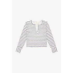 Tenly Indigo Storm Striped L/S Henley Shirt