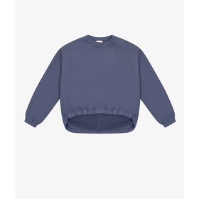 Tenly Indigo Storm Raw Edge Fleece Tunic