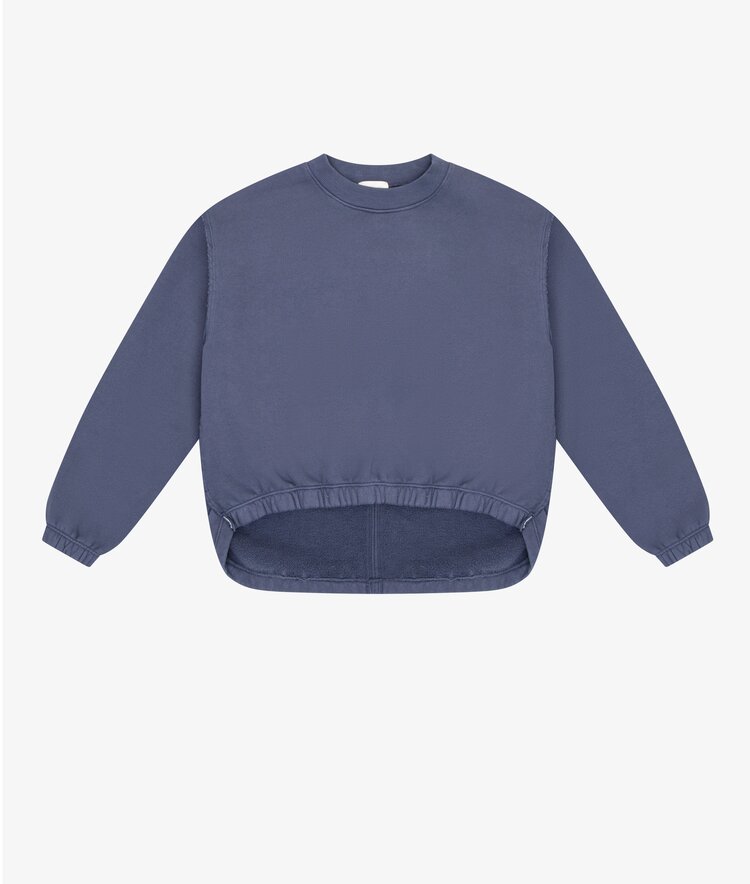 Tenly Indigo Storm Raw Edge Fleece Tunic