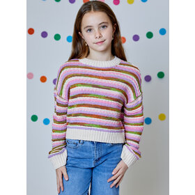Design History Pink Multi Combo Knit Sweater