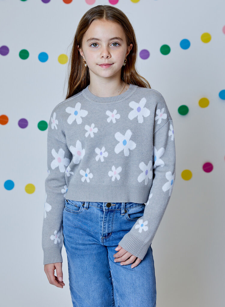 Design History Grey Flower Sweater