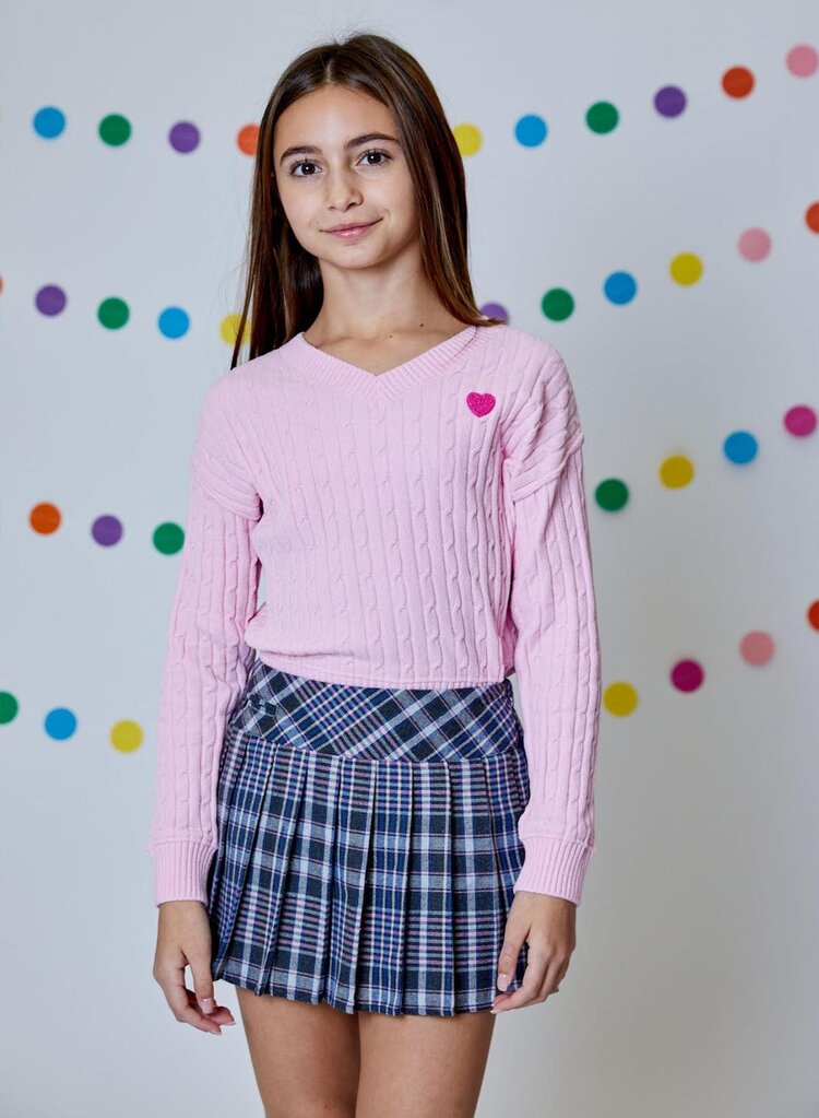 Design History Blue Plaid Pleated Skort