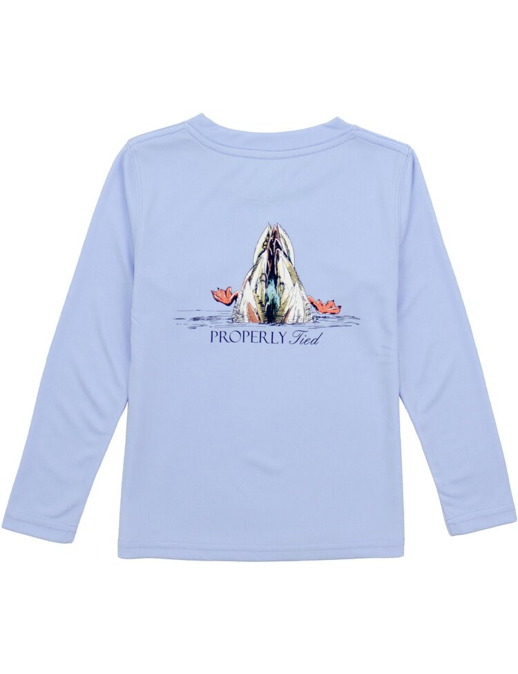 Properly Tied Diving Mallard Light Blue LS Tee