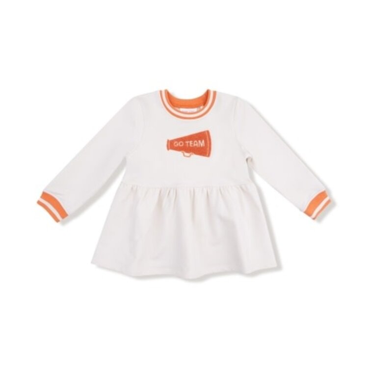 Angel Dear French Terry Sport - Varsity - Orange - French Terry Dress w/ Go Team Patch