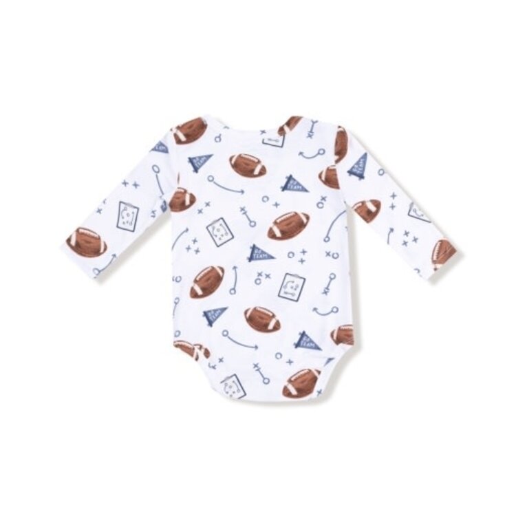 Angel Dear Touchdown Time - Navy - Lap Shoulder Bodysuit