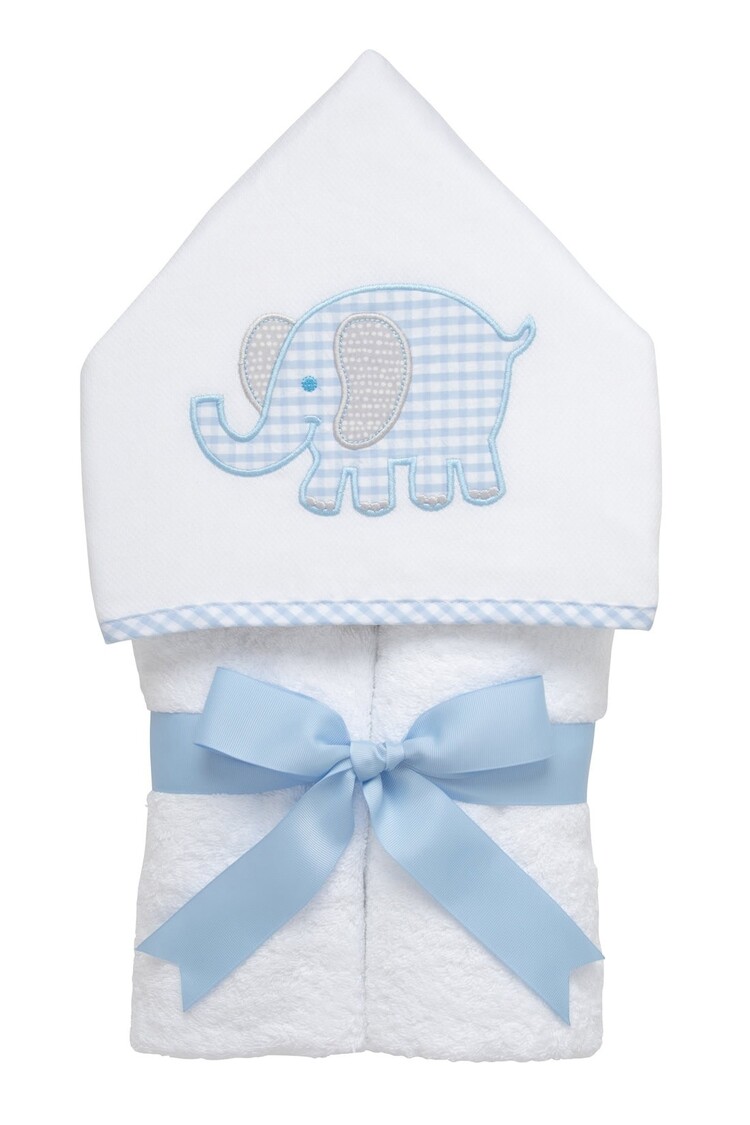 3 Marthas 3 Marthas Hooded Towel - Blue Elephant
