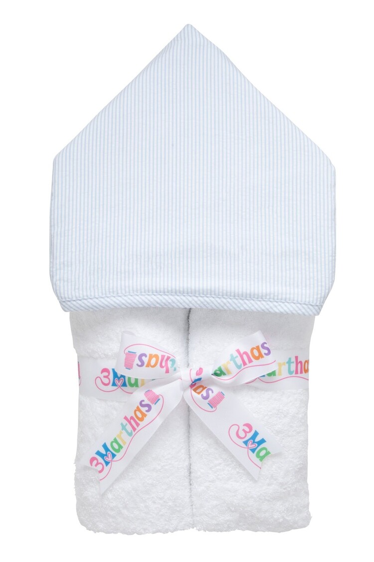 3 Marthas 3 Marthas Hooded Towel Seersucker Stripe