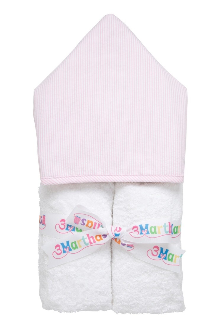 3 Marthas 3 Marthas Hooded Towel Seersucker Stripe