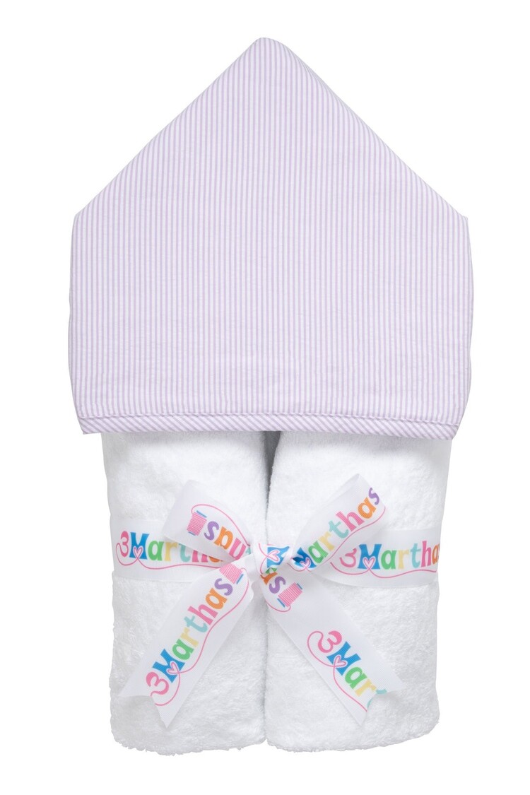 3 Marthas 3 Marthas Hooded Towel Seersucker Stripe