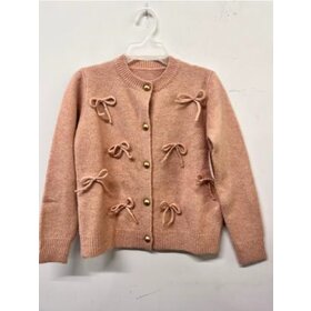 Love Daisy Crew Neck Cardigan w/Bows