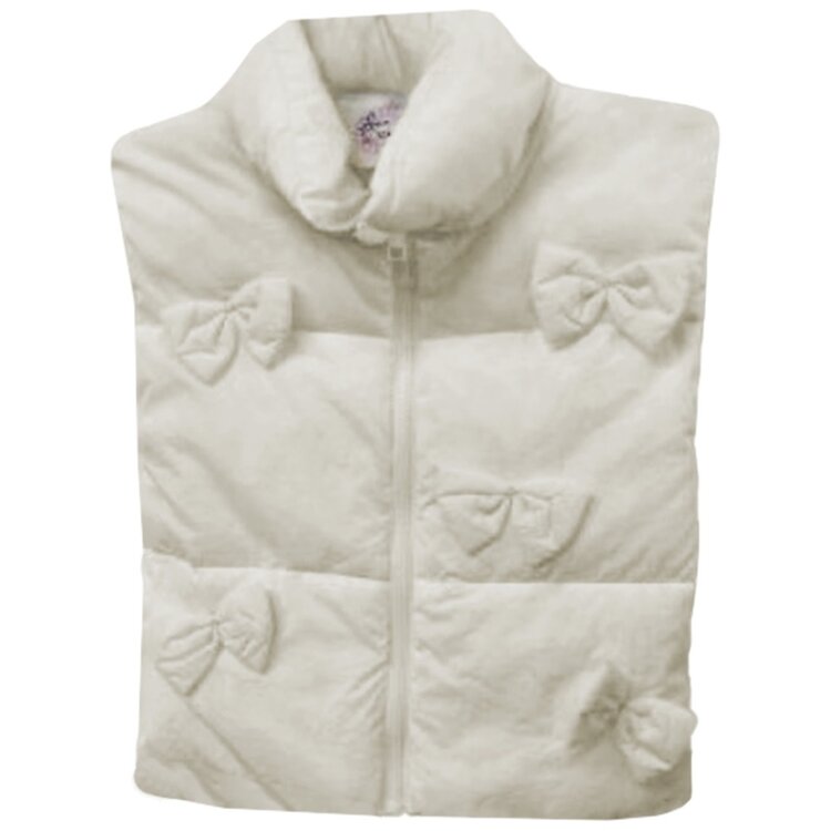 Love Daisy Ivory Bow Puffer Vest