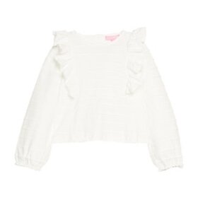 Bisby Ruffle Blouse White Scallop