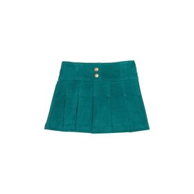 Bisby Pleated Mini Skirt - Peacock Velvet