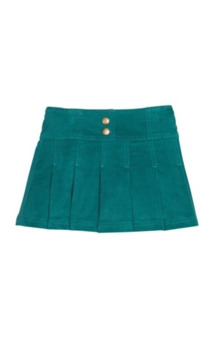 Bisby Pleated Mini Skirt - Peacock Velvet