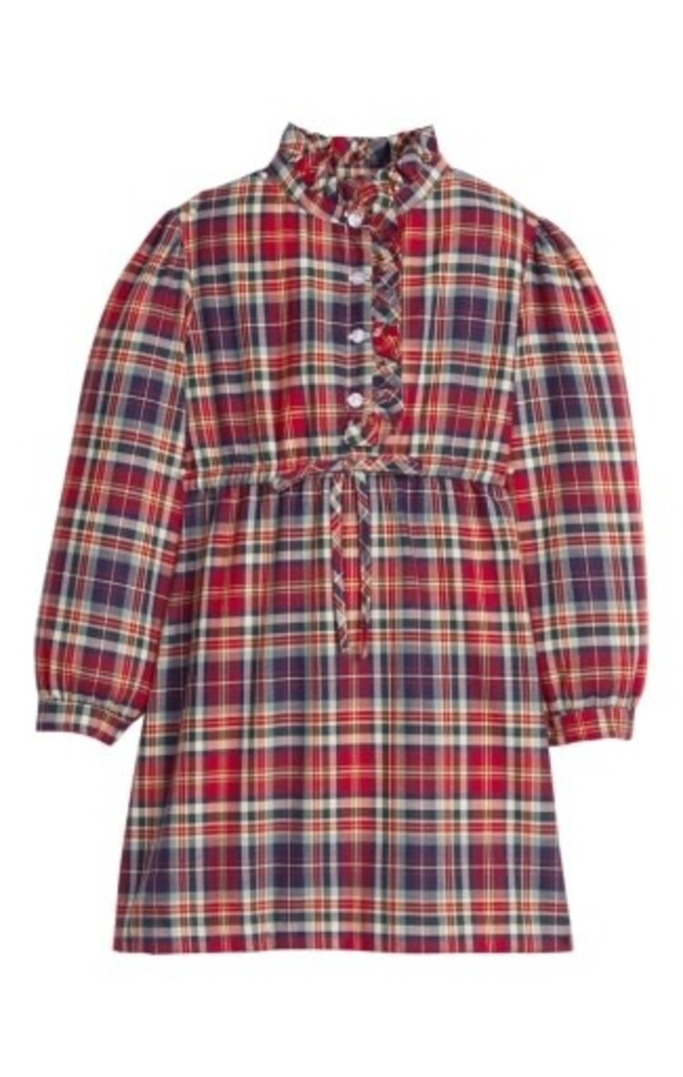 Little English Ruffled Shirt Dress Middleburg Plaid