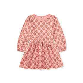 Tea Chrysanthemum Blouson Sleeve Pocket Dress