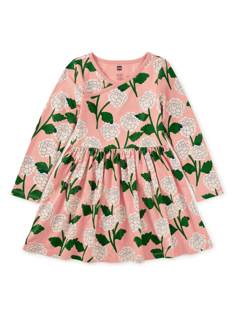 Tea Chrysanthemums Wrap Dress