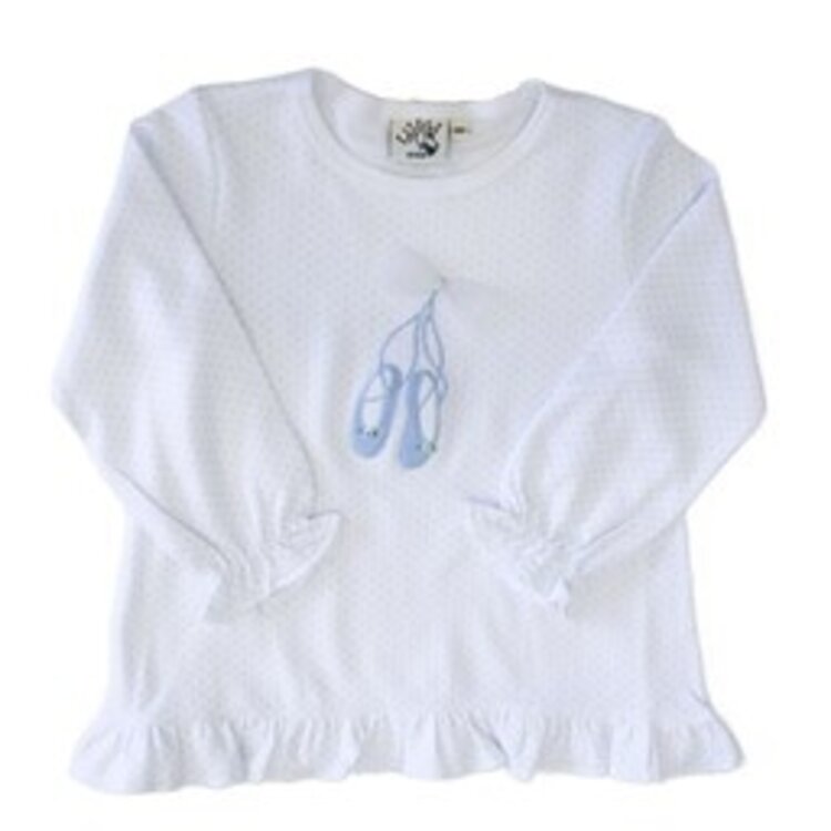 Mint Blue Dot Ballet Slippers Swing Top