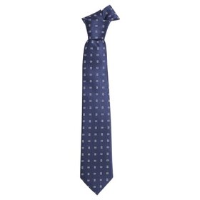 Little English Neck Tie - Navy Geo