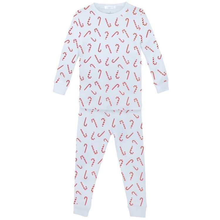 Lyda Baby Blue Candy Cane PJ Set
